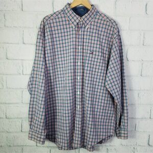 Tommy Hilfiger Mens Plaid Button Down Shirt Size XL